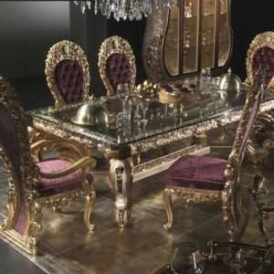 Luxury Hand-Carved Antique Wooden Dining Tables for