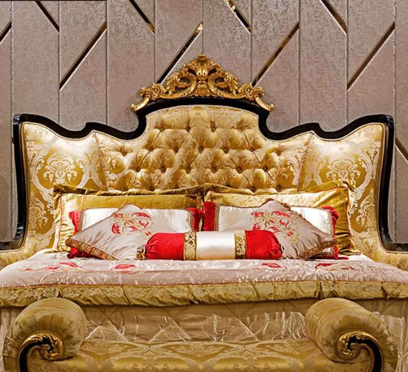 Ebony & Gold Wingback Bed: High-Contrast Suite interior perspective – Beds design