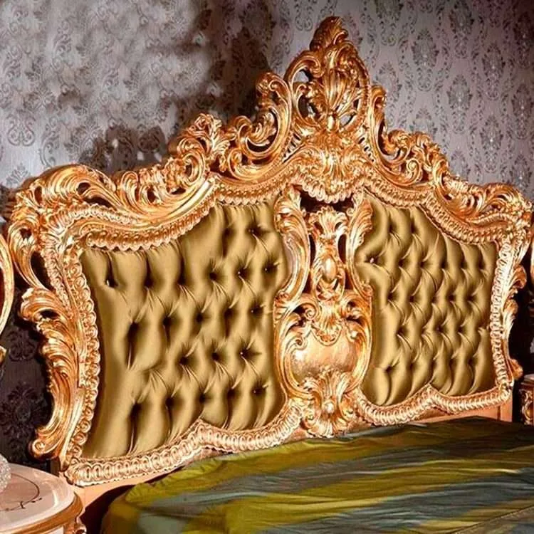 Luxury wood carved king bed - Image 3