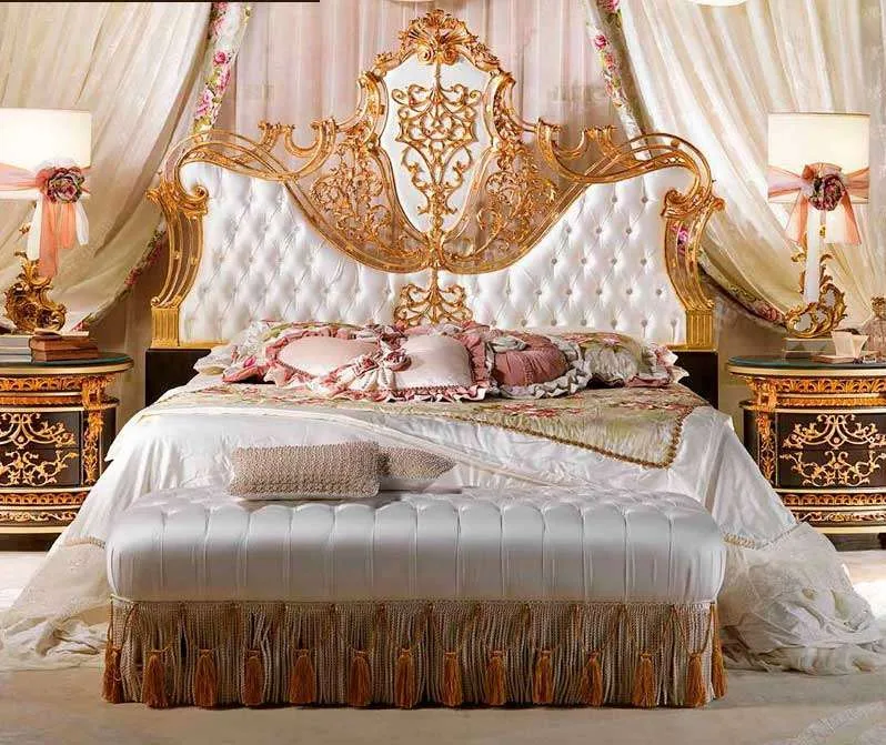 Bespoke Gilded Baroque Bed: Monumental Sleeping Platform