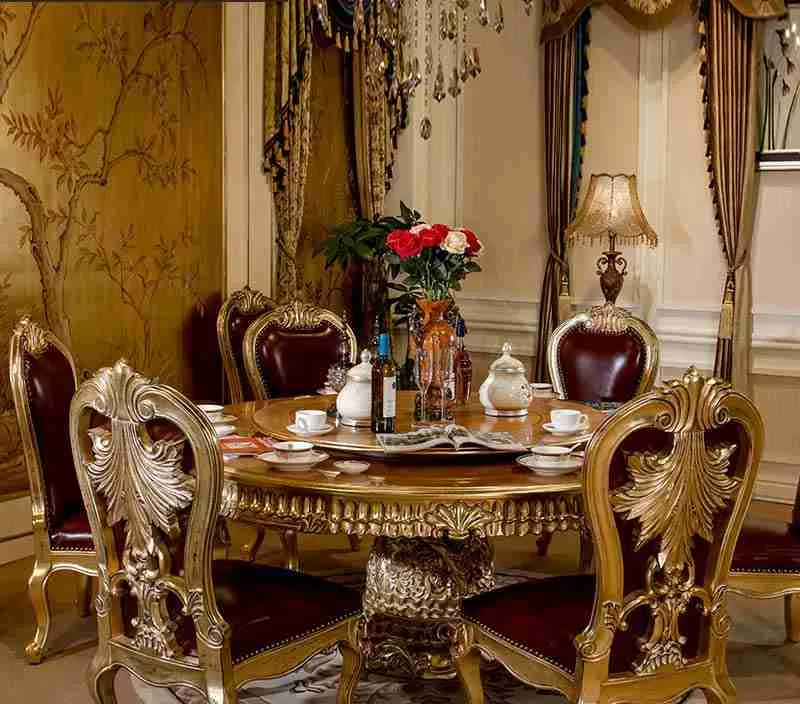 Luxury 60 inch round dining table detail view – Dining tables design for Dining Room Ensemble
