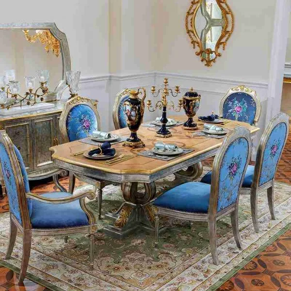 Luxury antique dining table and chairs