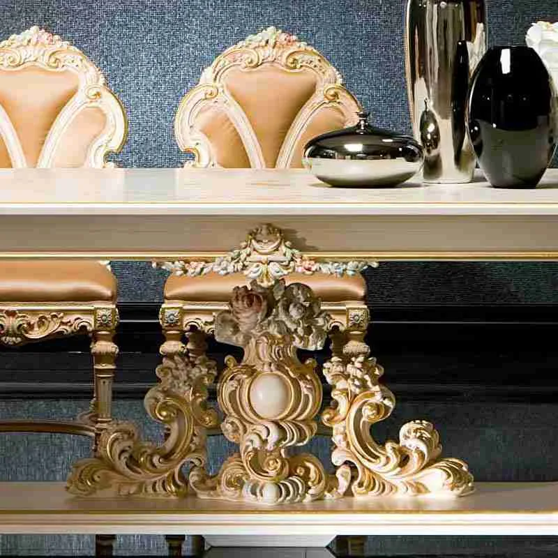 Hand-Painted Neoclassical Dining Table craftsmanship close-up – Dining tables design