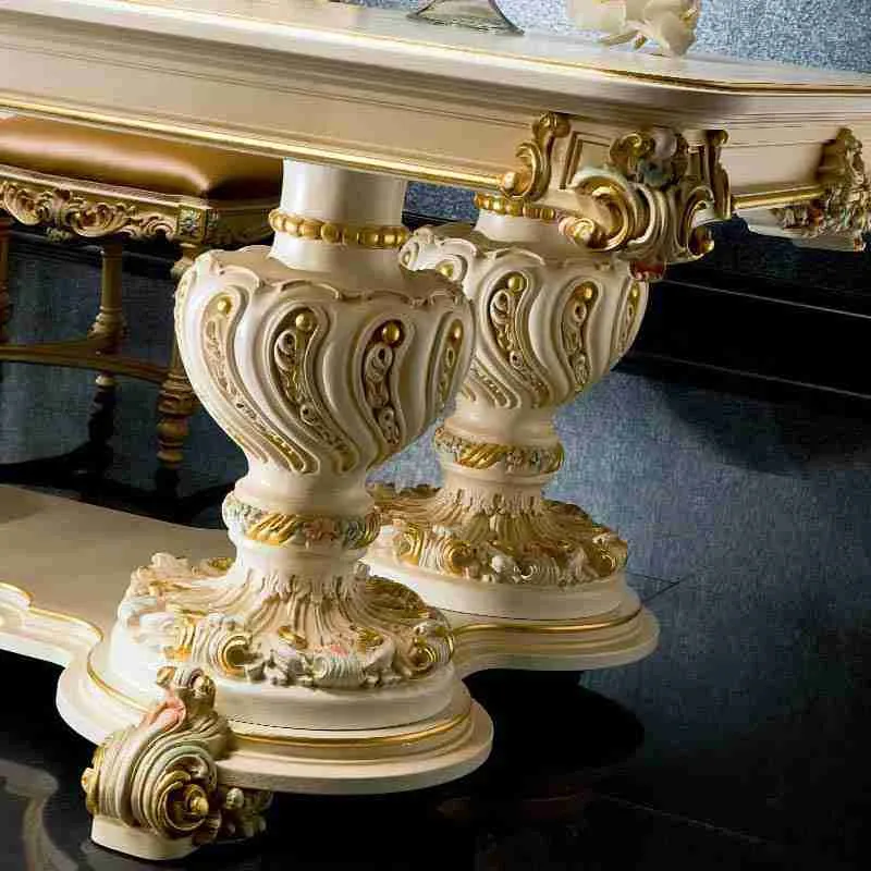 Hand-Painted Neoclassical Dining Table detail view – Dining tables design for Dining Room Ensemble