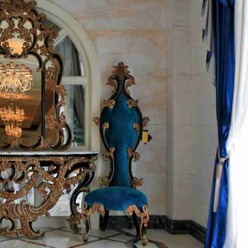 Luxury baroque sideboard with wood carved detail view – Console tables design