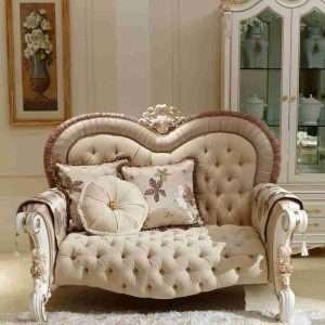 Luxury beige fabric couch