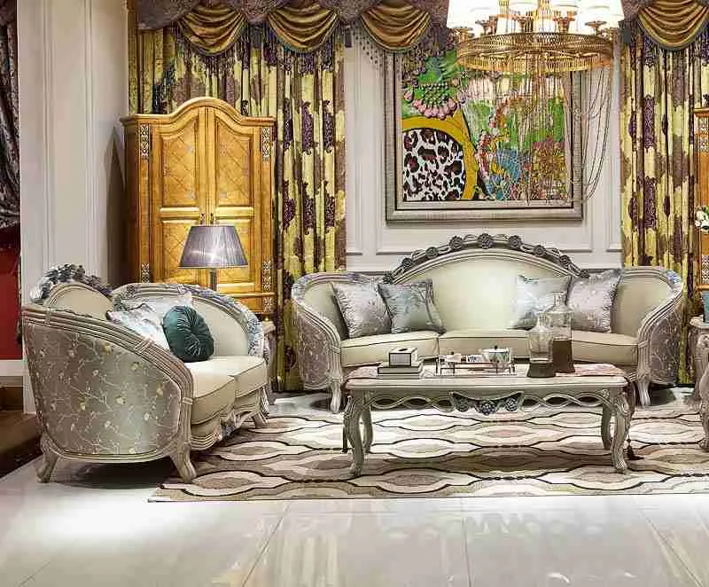 Luxury beige leather couch