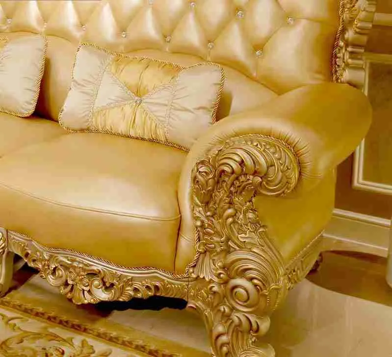 Luxury beige leather sofa craftsmanship close-up – Sofas & Couchs design