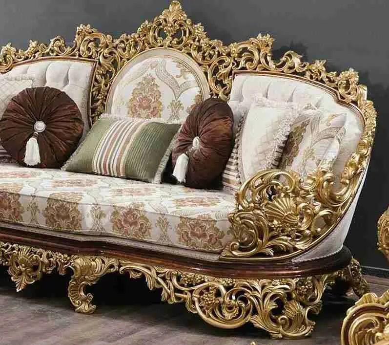Vintage Traditional Sofas with Hand-Carved Gold Leaf detail view – Sofas & Couchs design
