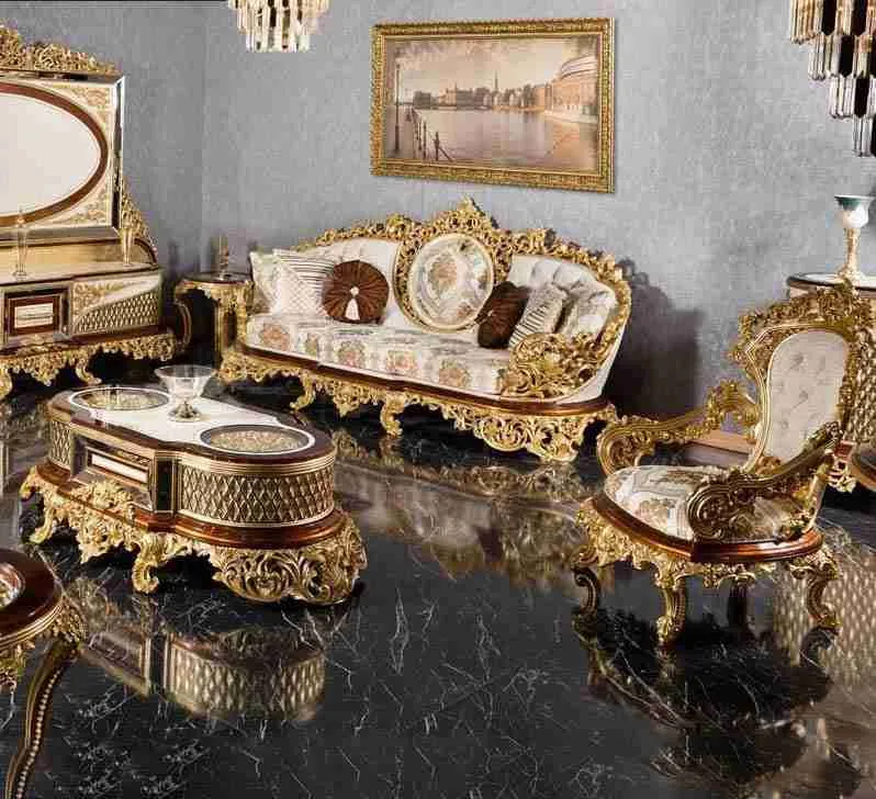 Vintage Traditional Sofas with Hand-Carved Gold Leaf material texture – Sofas & Couchs design