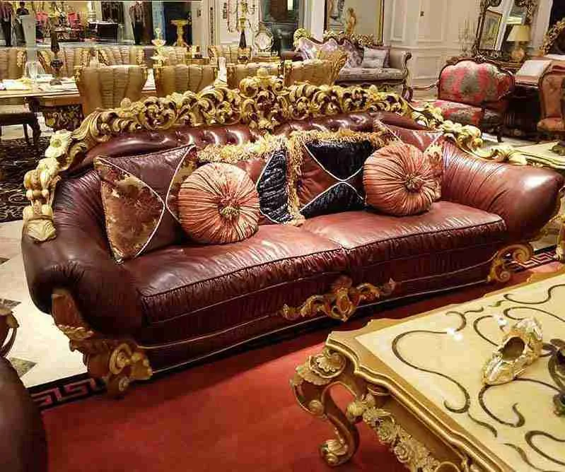Luxury brown leather sofa