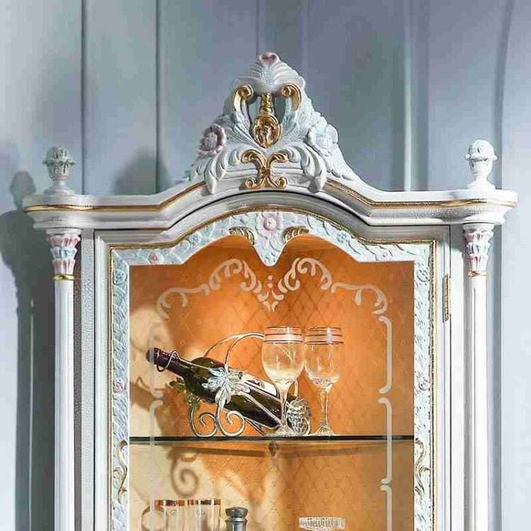 Luxury corner display cabinet with glass door 3