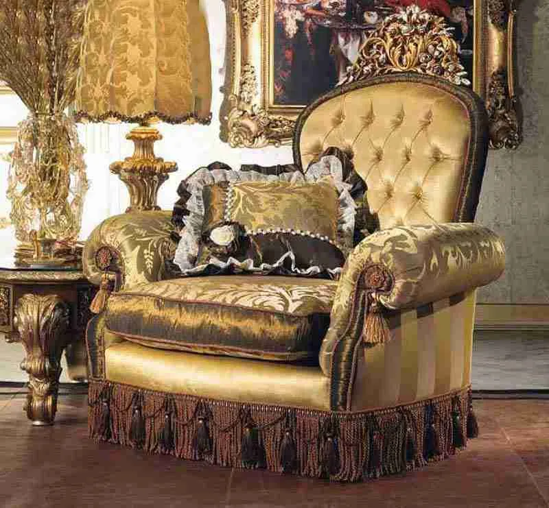 Luxury couch with wood hand carved detail view – Sofas & Couchs design