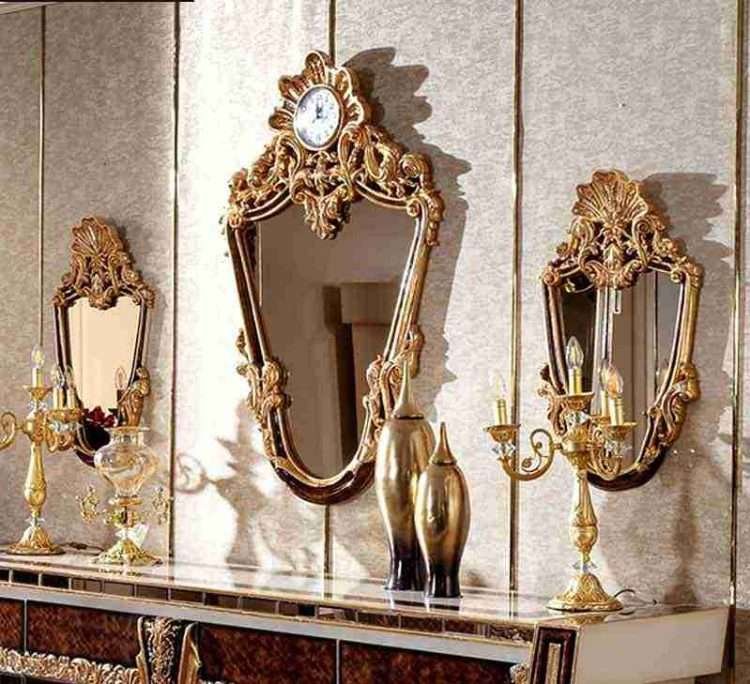 Luxury custom console table and mirror set 3