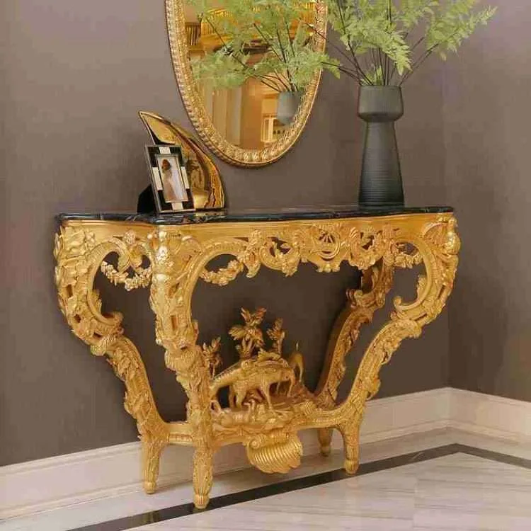 Vintage Marble Console Tables with Mirrors | Timeless Elegance - Image 3