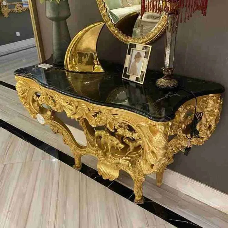 Vintage Marble Console Tables with Mirrors | Timeless Elegance - Image 4