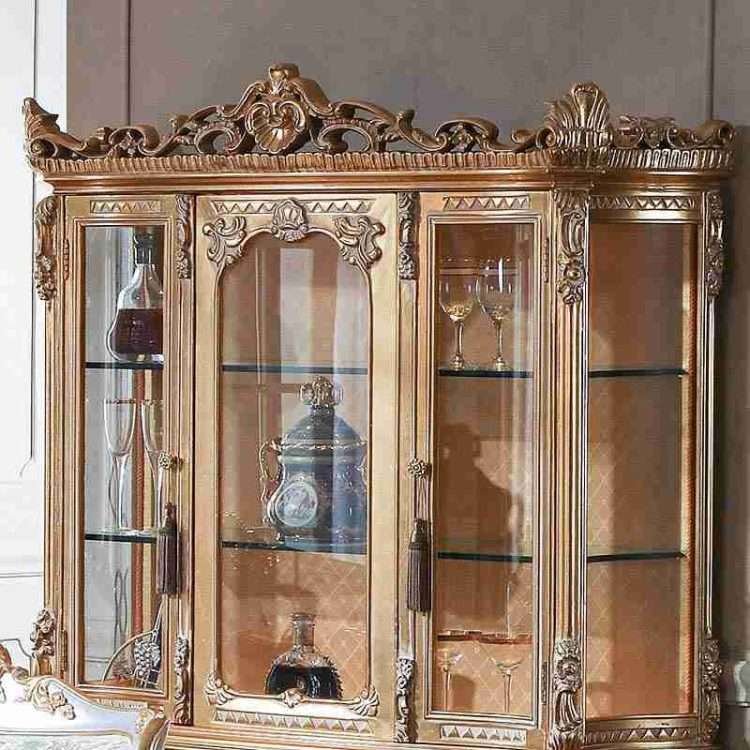 Luxury custom gold art display case with glass doors 1