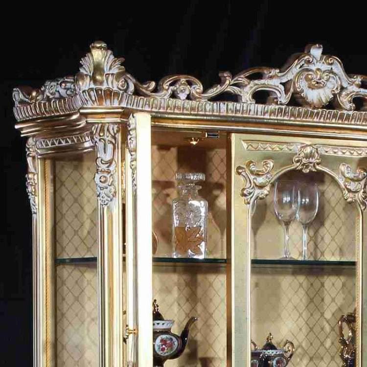 Luxury custom gold art display case with glass doors 5