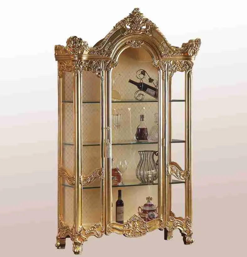 Architectural Gilded Curio Cabinet