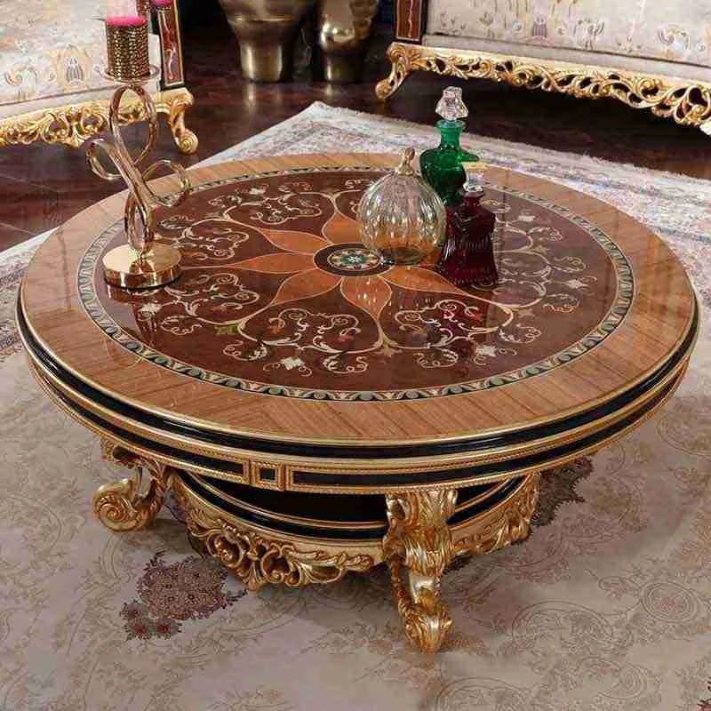 Baroque Marquetry Round Coffee Table