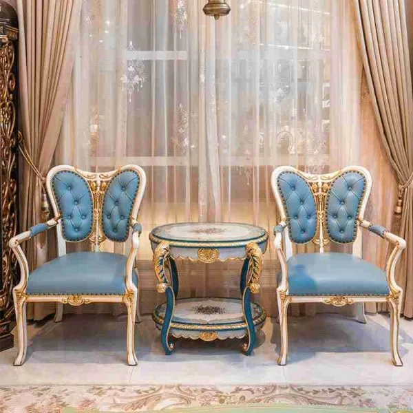 Classic Blue Armchairs Set of 2 | Comfort & Style Awaits