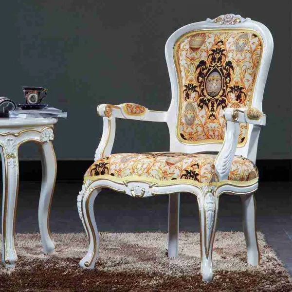 Hand-Carved Rococo Armchair mitigating Joint Fatigue under Hospitality Cyclic Loading