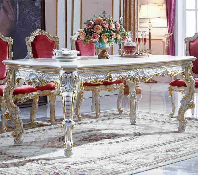 Rococo Rectangle Dining Table Set for 6 | Transform Your Dining Space