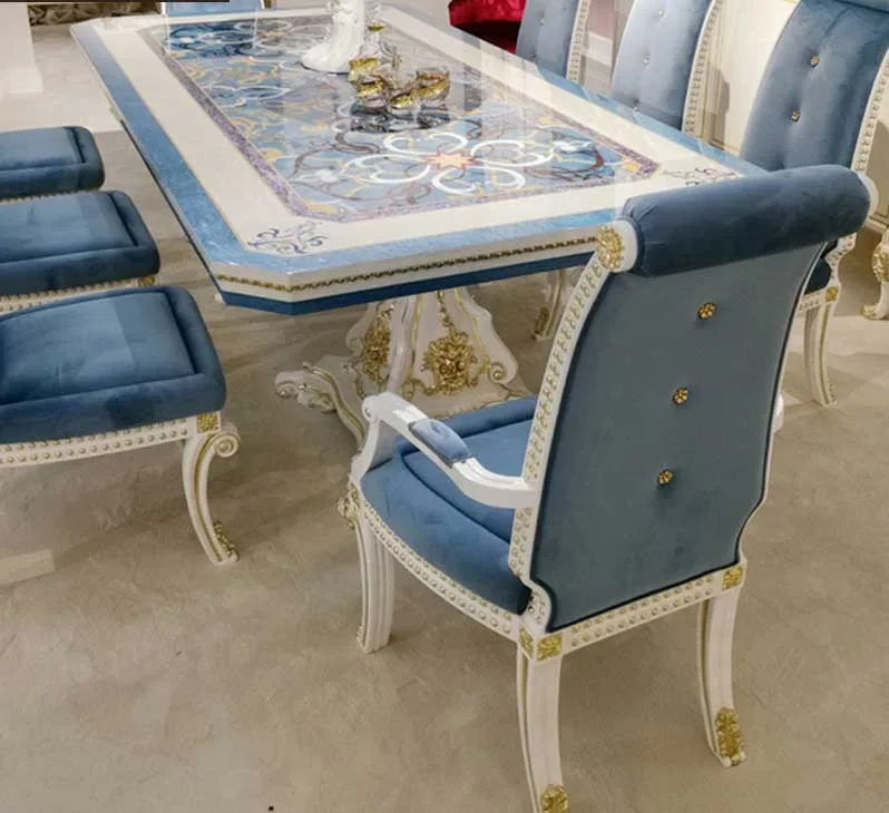 Custom Classic Hand-Carved Dining Tables and 8 Chairs craftsmanship close-up – Dining tables design