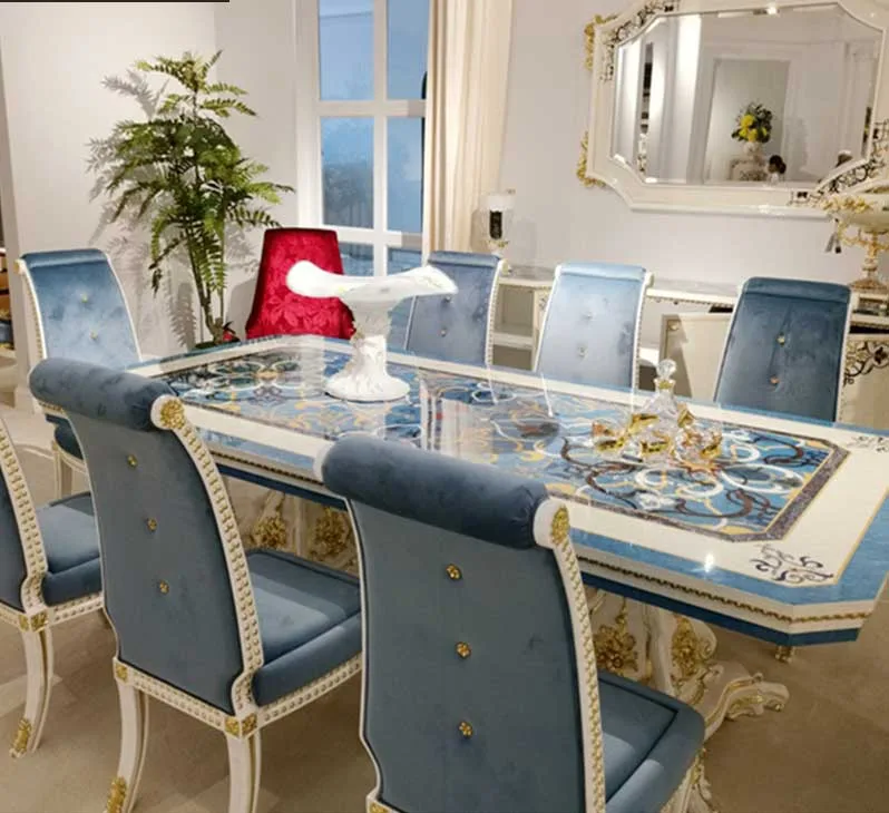Custom Classic Hand-Carved Dining Tables and 8 Chairs material texture – Dining tables design