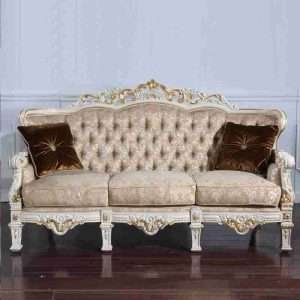 European Classic Sofa | Hand Carved & Hand Painted Elegance