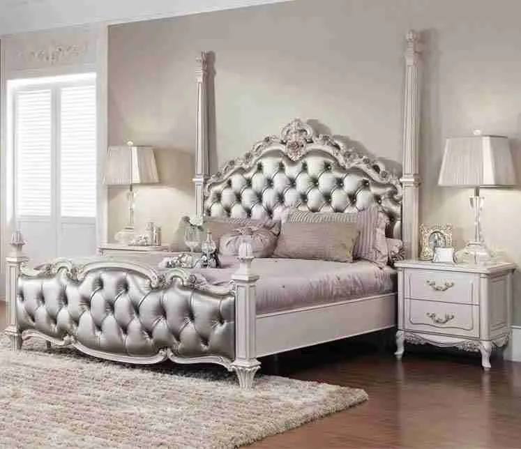 Silver Baroque Four-Poster Bed detail view – Beds design