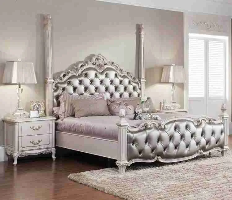 Silver Baroque Four-Poster Bed material texture – Beds design