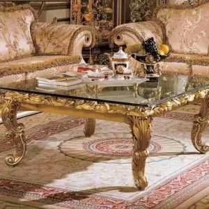 Luxury glass top coffee table