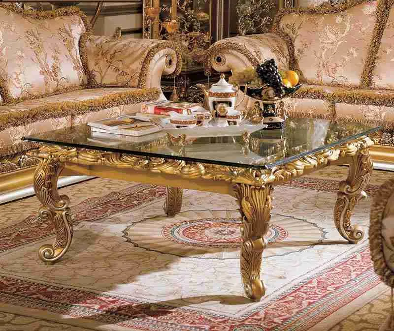 Luxury glass top coffee table