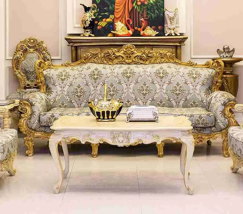 Luxury gold baroque couch
