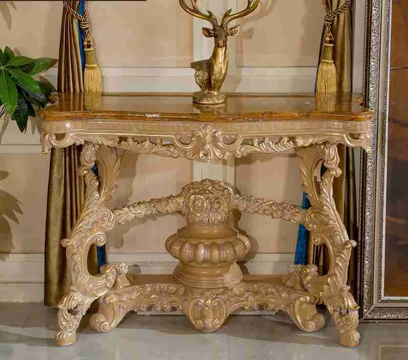 Luxury half moon console table