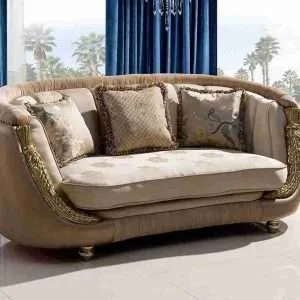 Luxury leather and fabric couch
