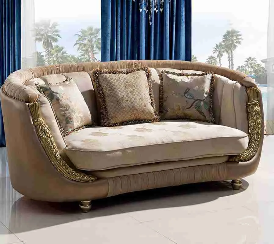 Luxury leather and fabric couch