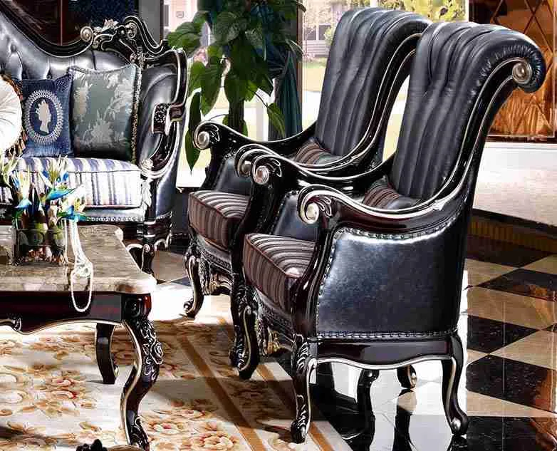 Luxury leather and fabric sofa detail view – Sofas & Couchs design