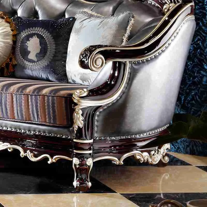 Luxury leather and fabric sofa craftsmanship close-up – Sofas & Couchs design