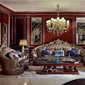 Luxury leather and fabric sofa combinations