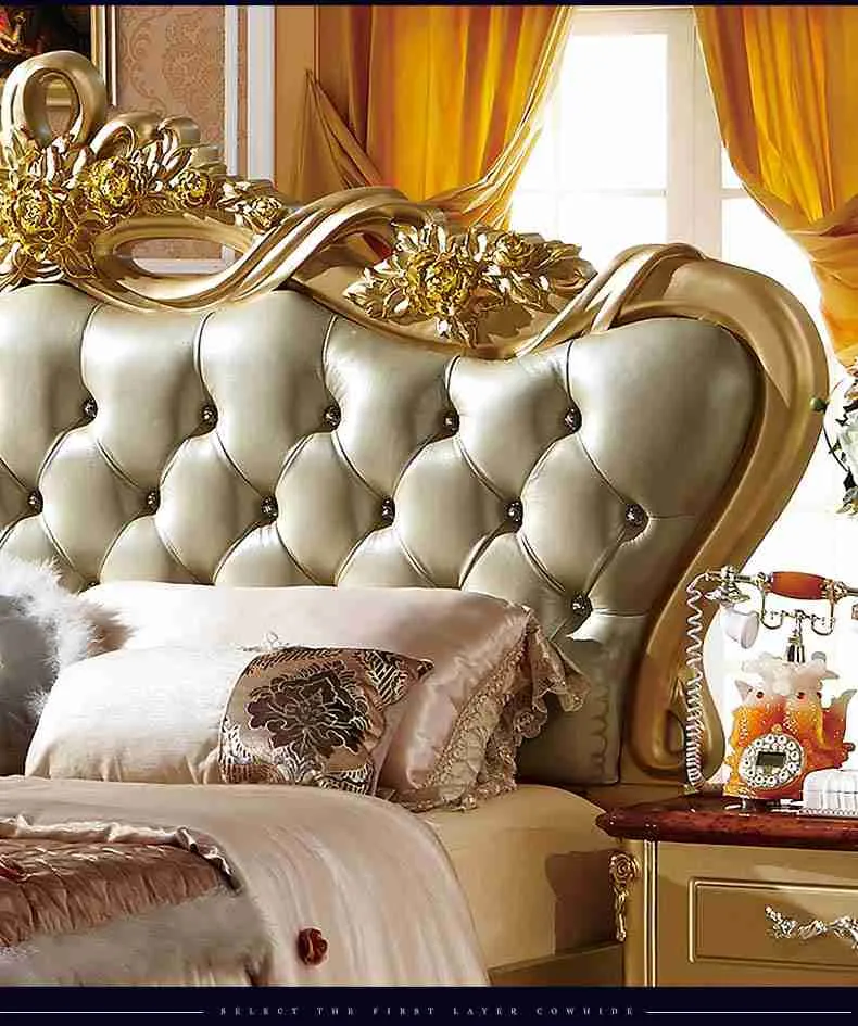 Carved Golden Leather Bed material texture – Beds design