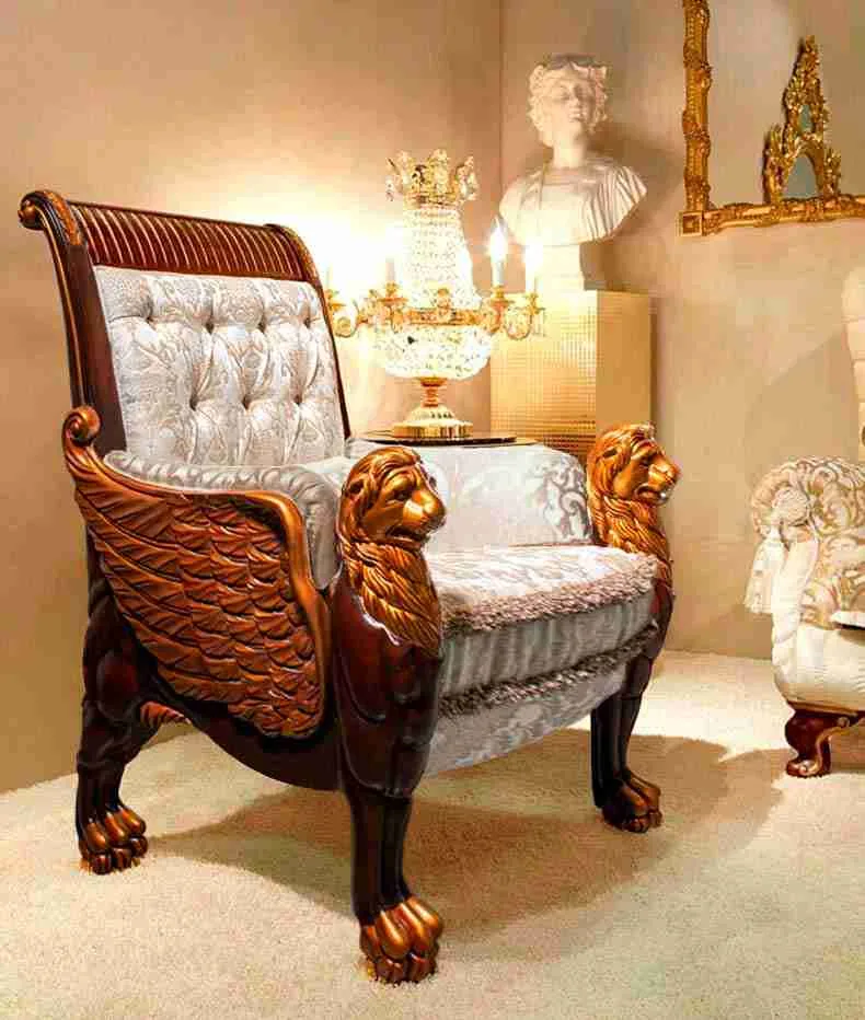 Luxury leisure chairs with wood carved