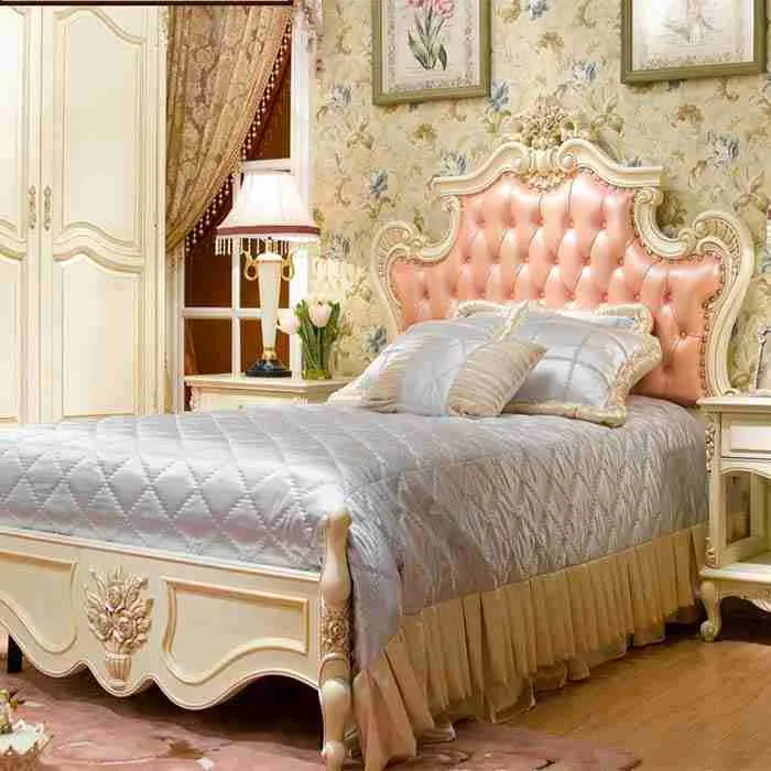 Luxury light pink bed for girl