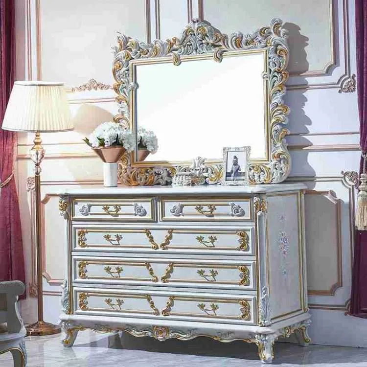 Stunning Vintage Makeup Vanity with Mirror and Drawers