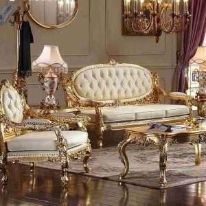 Luxurious Metallic Gold Sofa Set | Upgrade Your Living Room