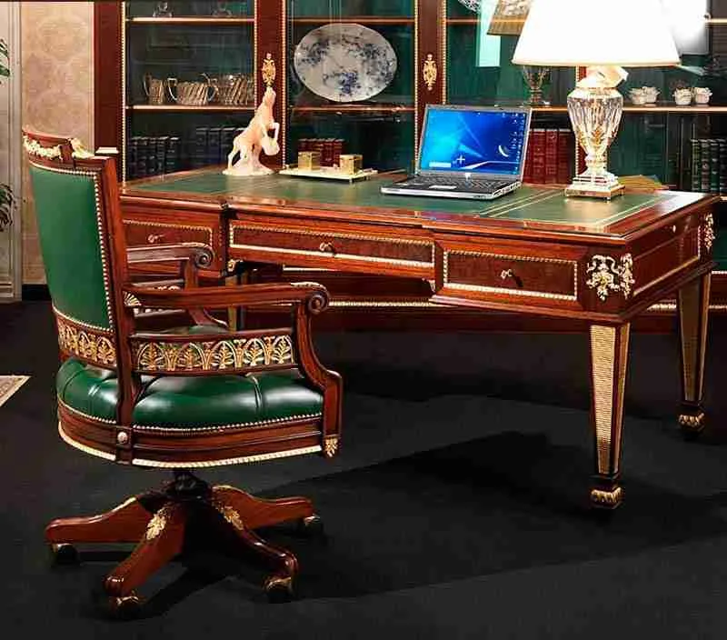 Empire Style Mahogany Executive Desk Set
