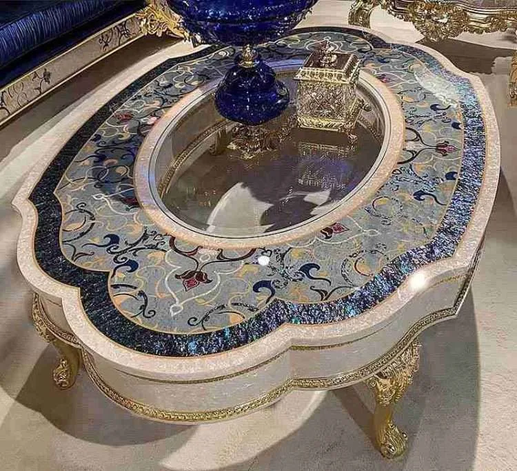 Luxury oval coffee table