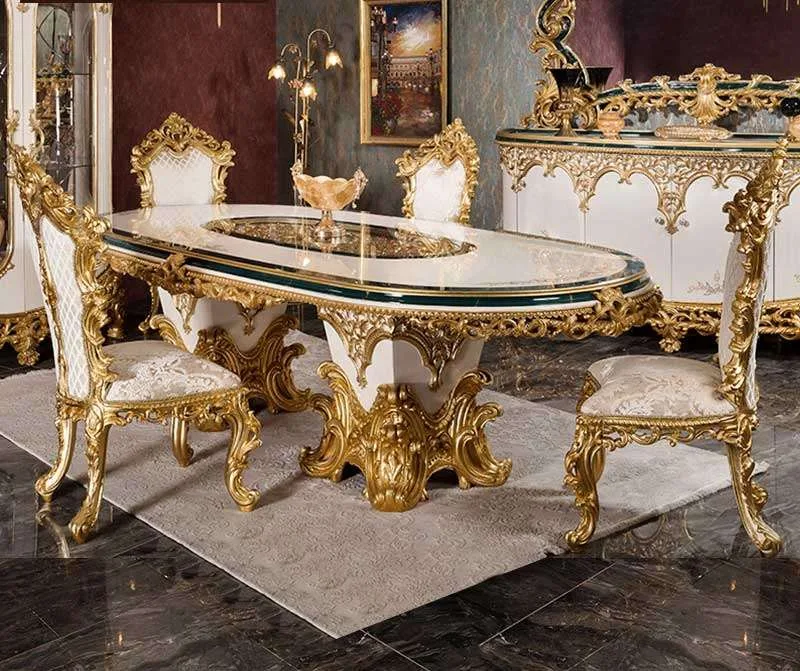 Luxury oval dining room table