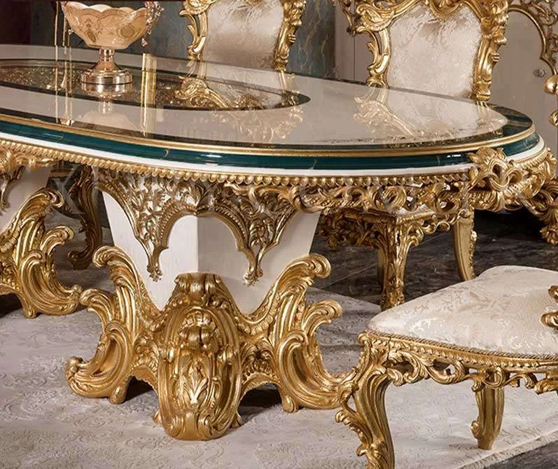 Custom Vintage Oval Dining Table for 8 detail view – Dining tables design for Dining Room Ensemble